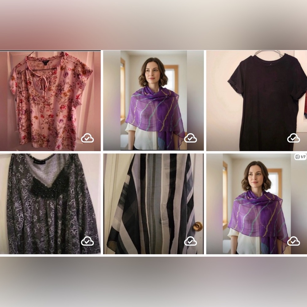 Lot of 5: 2 large scarfs, 3 clothes size 12 Bargain Deal